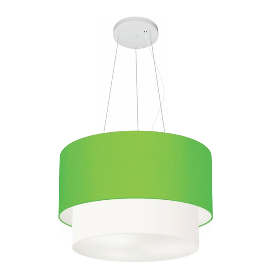 Pendente Cilíndrico Verde Limão e Branco MJ-4158 Para Mesa de Jantar e Estar - 1