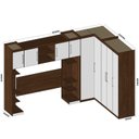 Ver imagem 2 de Guarda Roupa Casal Modulado 6 Peças com Ponte Cabeceira e 2 Mesas de Apoio Sauá YesCasa