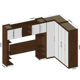 Guarda Roupa Casal Modulado 6 Peças com Ponte Cabeceira e 2 Mesas de Apoio Sauá YesCasa - 2 Guarda Roupa Casal Modulado 6 Peças com Ponte Cabeceira e 2 Mesas de Apoio Sauá YesCasa - 2