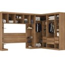 Ver imagem 3 de Guarda Roupa Casal Modulado 6 Peças com Ponte Cabeceira e 2 Mesas de Apoio Sauá YesCasa