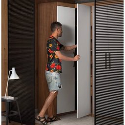 Guarda Roupa Casal Modulado 6 Peças com Ponte Cabeceira e 2 Mesas de Apoio Sauá YesCasa - 19 Guarda Roupa Casal Modulado 6 Peças com Ponte Cabeceira e 2 Mesas de Apoio Sauá YesCasa - 19