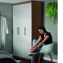 Ver imagem 4 de Guarda Roupa Casal Modulado 6 Peças com Ponte Cabeceira e 2 Mesas de Apoio Sauá YesCasa