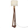 Luminária de Chão Estrela com Pés de Madeira e Tecido Sapucaia Marmorizado Bege 162cm - 1