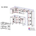 Ver imagem 4 de Armário de Cozinha Completa 6 Peças Xangai Zouk Multimóveis Branco/lacca Fumê
