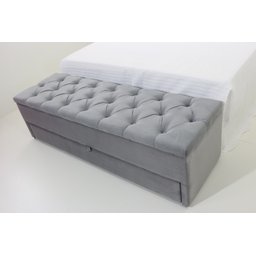 Puf Baú (sapateiro) com Gaveta Tamanho Queen 160x50x45cm Cor Cinza - Alta Qualidade - 1