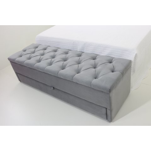 Puf Baú (sapateiro) com Gaveta Tamanho Queen 160x50x45cm Cor Cinza - Alta Qualidade