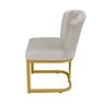 Cadeira Flor para Consultório Veludo Bege Base de Ferro Dourada - Belliv Decor - 3