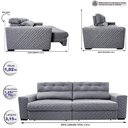 Ver imagem 2 de Sofá Retrátil e Reclinável 3,15m Molas Ensacadas Cama inBox Style Thermo Gel Linho Cinza Escuro