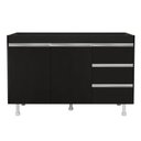 Ver imagem 4 de Balcão Gabinete Lux para Pia de 120cm 100% Mdf sem Tampo 02 Portas e 03 Gavetas Preto - Desk Design
