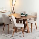 Ver imagem 1 de Conjunto de Jantar Mesa Avena 4 Cadeiras New Drop - Canella C/ Bege