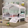 Cama Infantil Prime com Telhado Claraboia e Kit Escadinha Casatema MadeiraOriginals - 1