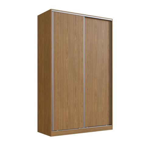 Guarda-Roupa Solteiro 2 Portas de Correr 3 Gavetas MDF 235x147cm Elara Marrom Freijó Natura