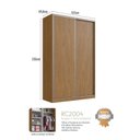 Ver imagem 2 de Guarda-Roupa Solteiro 2 Portas de Correr 3 Gavetas MDF 235x147cm Elara Marrom Freijó Natura