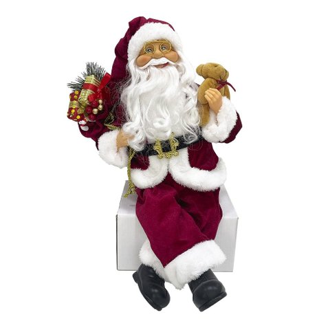 Papai Noel Sentado 45cm - Decoração Natal Clássica