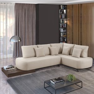 Sofá de Canto 4 Lugares com Almofadas Decorativas Paris 2320 