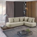 Ver imagem 1 de Sofá de Canto 4 Lugares com Almofadas Decorativas Paris 2321 Bege Creme