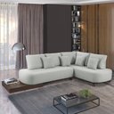 Ver imagem 1 de Sofá de Canto 4 Lugares com Almofadas Decorativas Paris 2322 Cinza Gelo