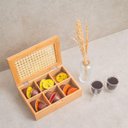 Ver imagem 3 de Caixa Porta Chá Sache em Bambu C/tampa Palhinha 6 Divisórias