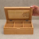 Ver imagem 4 de Caixa Porta Chá Sache em Bambu C/tampa Palhinha 6 Divisórias