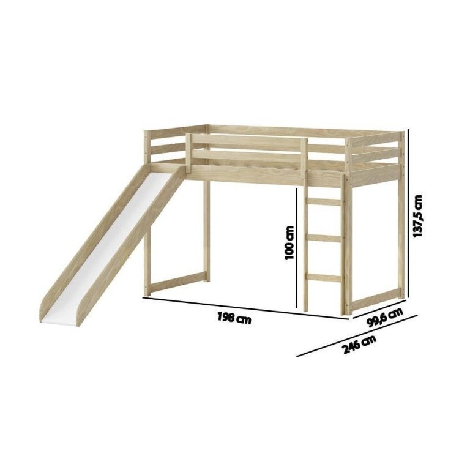 Cama Infantil Prime Alta II com Escorregador e Tenda Casatema - 8