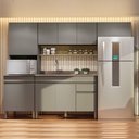 Ver imagem 2 de Armário de Cozinha 5 peças Balcão com Pia 150cm Lina20 K02 Gris/Freijó - Mpozenato