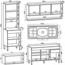 Ver imagem 4 de Armário de Cozinha 5 peças Balcão com Pia 150cm Lina20 K02 Gris/Freijó - Mpozenato