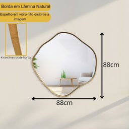Espelho Orgânico com Borda em Madeira Natural G - 5