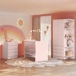 Quarto Infantil Doce Sonho Completo Rosa - Q Move - 1