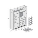 Ver imagem 4 de Guarda Roupa Solteiro com Espelho 2 Portas 4 Gavetas Zurique Móveis Europa