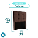 Ver imagem 4 de Cabeceira Estofada Solteiro Alice Nature Veludo Cafe 88x136