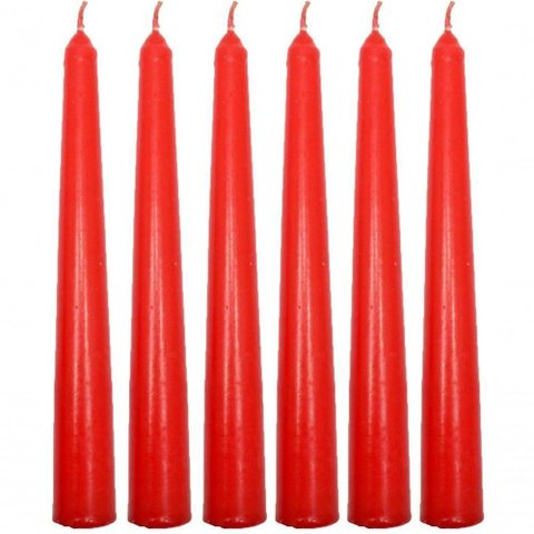 Conjunto 9 Vela Decoração Natalina Vermelho Castiçal de 21cm