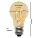 Ver imagem 2 de Kit Lâmpadas Led Bulbo Âmbar A60 4W Luz Amarela E27 Bivolt Nordecor 3 Lâmpadas