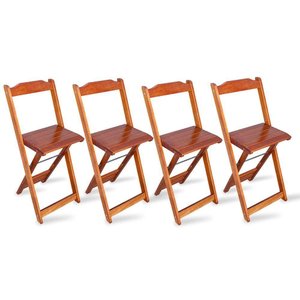 Kit 4 Cadeiras Bistrô Dobrável Madeira Padrão Imbuia Cor: Marrom