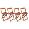Kit 4 Cadeiras Bistrô Dobrável Madeira Padrão Imbuia Cor: Marrom - 1