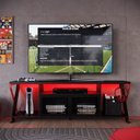 Ver imagem 7 de Rack Industrial 160cm Tv 60 com Led P1033 Vermelho Preto Pp Milani Store