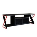 Ver imagem 1 de Rack Industrial 160cm Tv 60 com Led P1033 Vermelho Preto Pp Milani Store