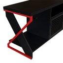 Ver imagem 4 de Rack Industrial 160cm Tv 60 com Led P1033 Vermelho Preto Pp Milani Store