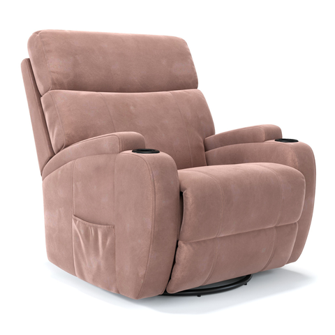 Poltrona do Papai Reclinável em Tecido Suede Cor Rosa Elétrica com Massagem - Modelo Imperial