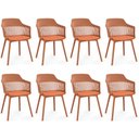 Ver imagem 1 de Kit 8 Cadeiras de Jantar Estofada Marcela - Marrom