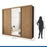 Guarda Roupa Casal com Espelho 3 Portas 6 Gavetas Nápoli Espresso Móveis - 7