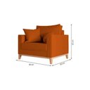 Ver imagem 7 de Poltrona Beny Base Fixa em Madeira Sala de Estar Veludo Terracota