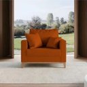 Ver imagem 2 de Poltrona Beny Base Fixa em Madeira Sala de Estar Veludo Terracota