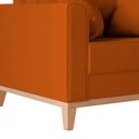 Ver imagem 4 de Poltrona Beny Base Fixa em Madeira Sala de Estar Veludo Terracota