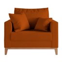 Ver imagem 6 de Poltrona Beny Base Fixa em Madeira Sala de Estar Veludo Terracota