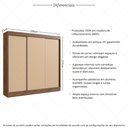 Ver imagem 3 de Guarda-Roupa Casal 3 Portas de Correr 4 Gavetas Multimóveis