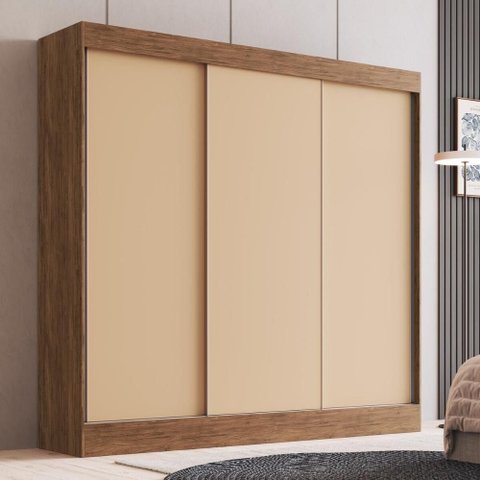 Guarda-Roupa Casal 3 Portas de Correr 4 Gavetas Multimóveis