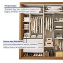 Ver imagem 7 de Guarda Roupa Casal Premium Ravena 242cm com Espelho 3 Portas 6 Gavetas Yescasa Marrom/Carvalho