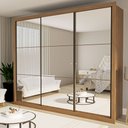 Ver imagem 1 de Guarda Roupa Casal Premium Ravena 242cm com Espelho 3 Portas 6 Gavetas Yescasa Marrom/Carvalho