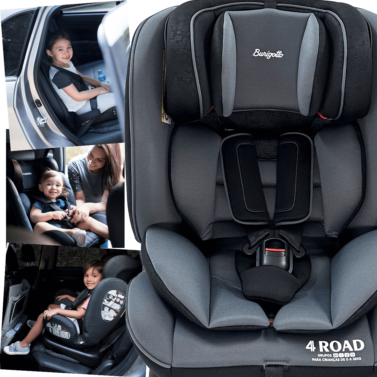 Cadeirinha para Carro Burigotto 4road Black Preta Rn a 36 Kg - 4