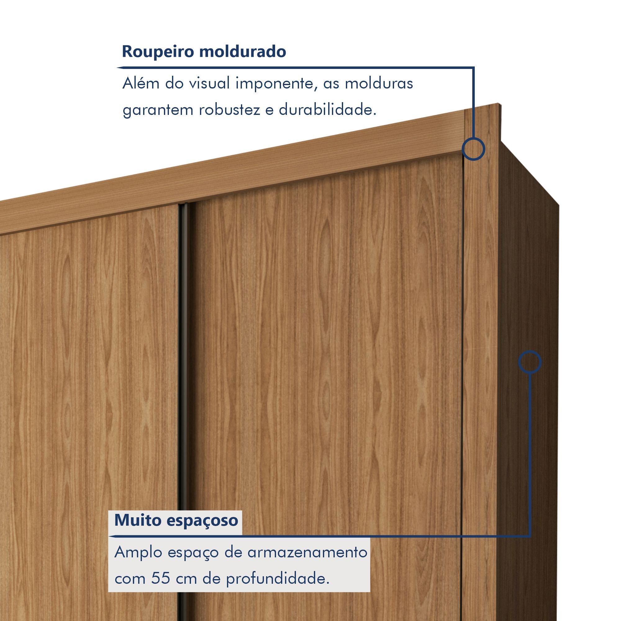 Guarda Roupa Casal Premium Nápoli 279,3cm 4 Portas 4 Gavetas Espresso Móveis - 2